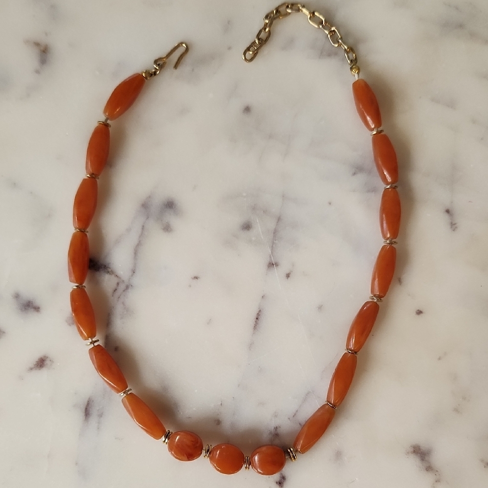 Antique | Carnelian Faceted | Hook Closure | Necklace